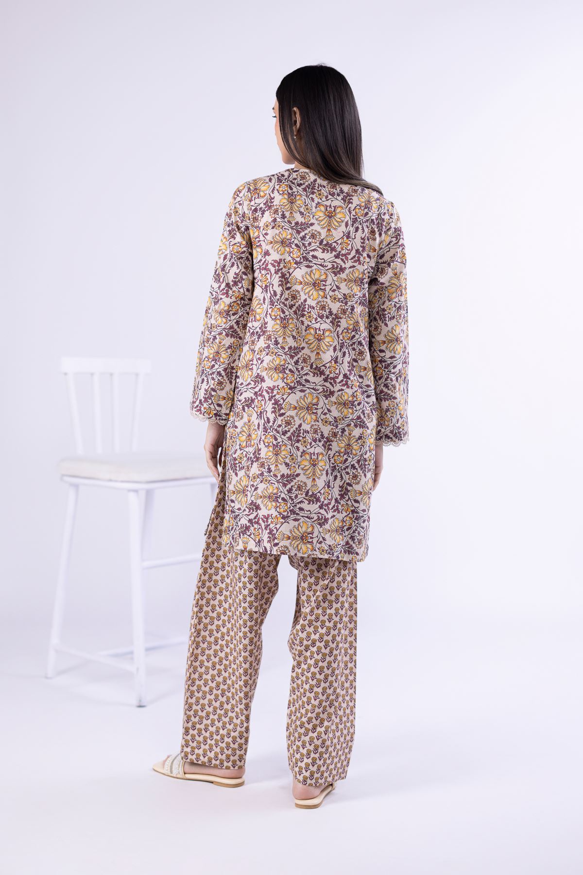 Printed Dobby Kurta - 25-05S22-05TB-VG