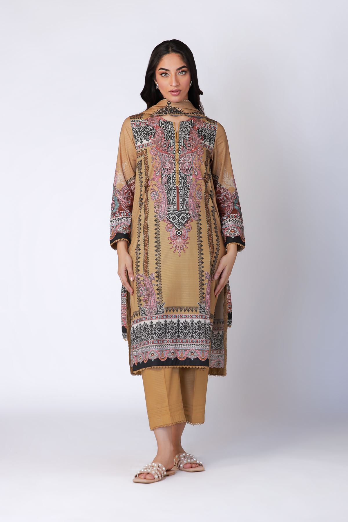 Printed Cotton Dobby Kurta - 25-07-7E8-11TA-VG