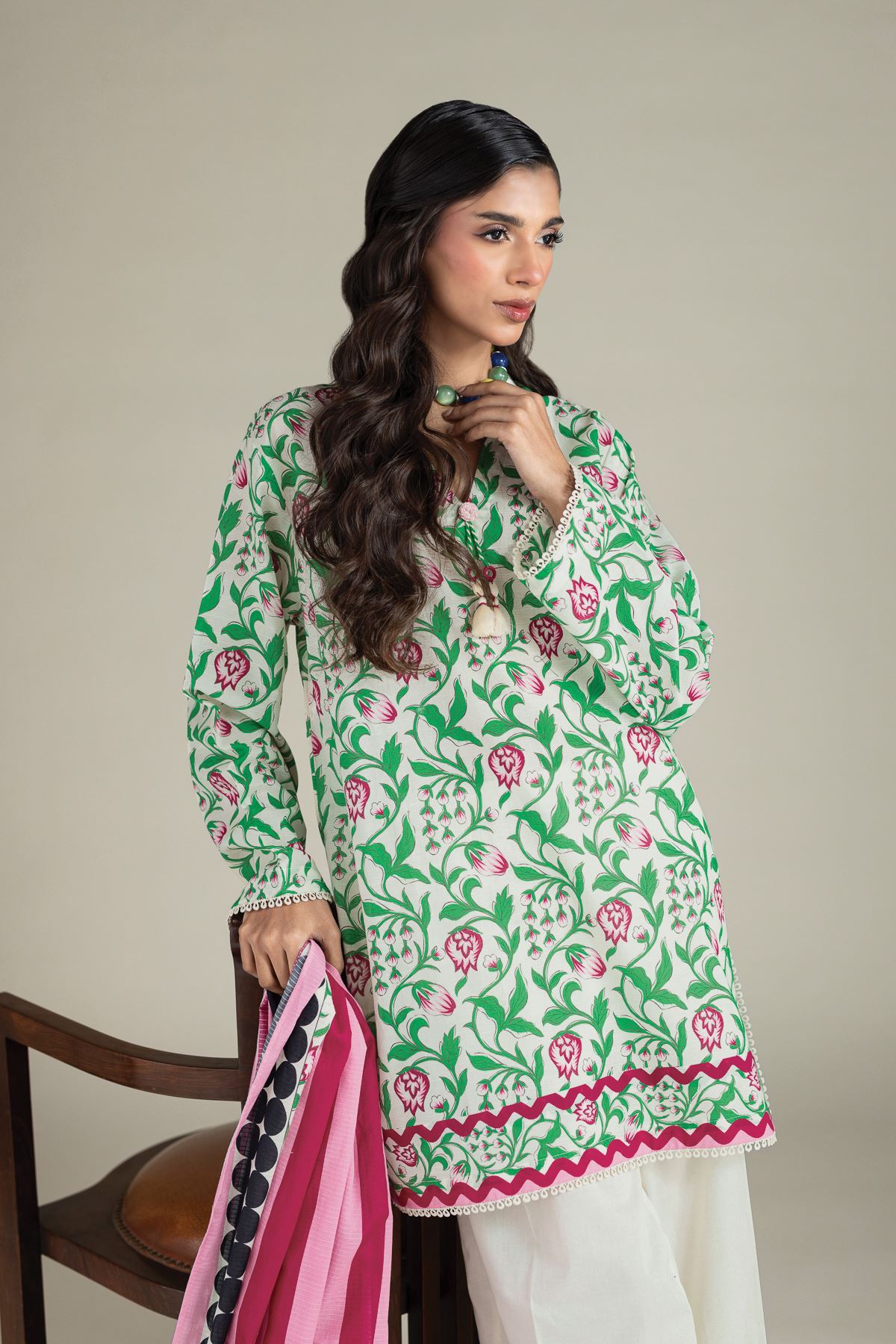 Printed Cambric 3-Piece Floral Suit - CA28BST-VG
