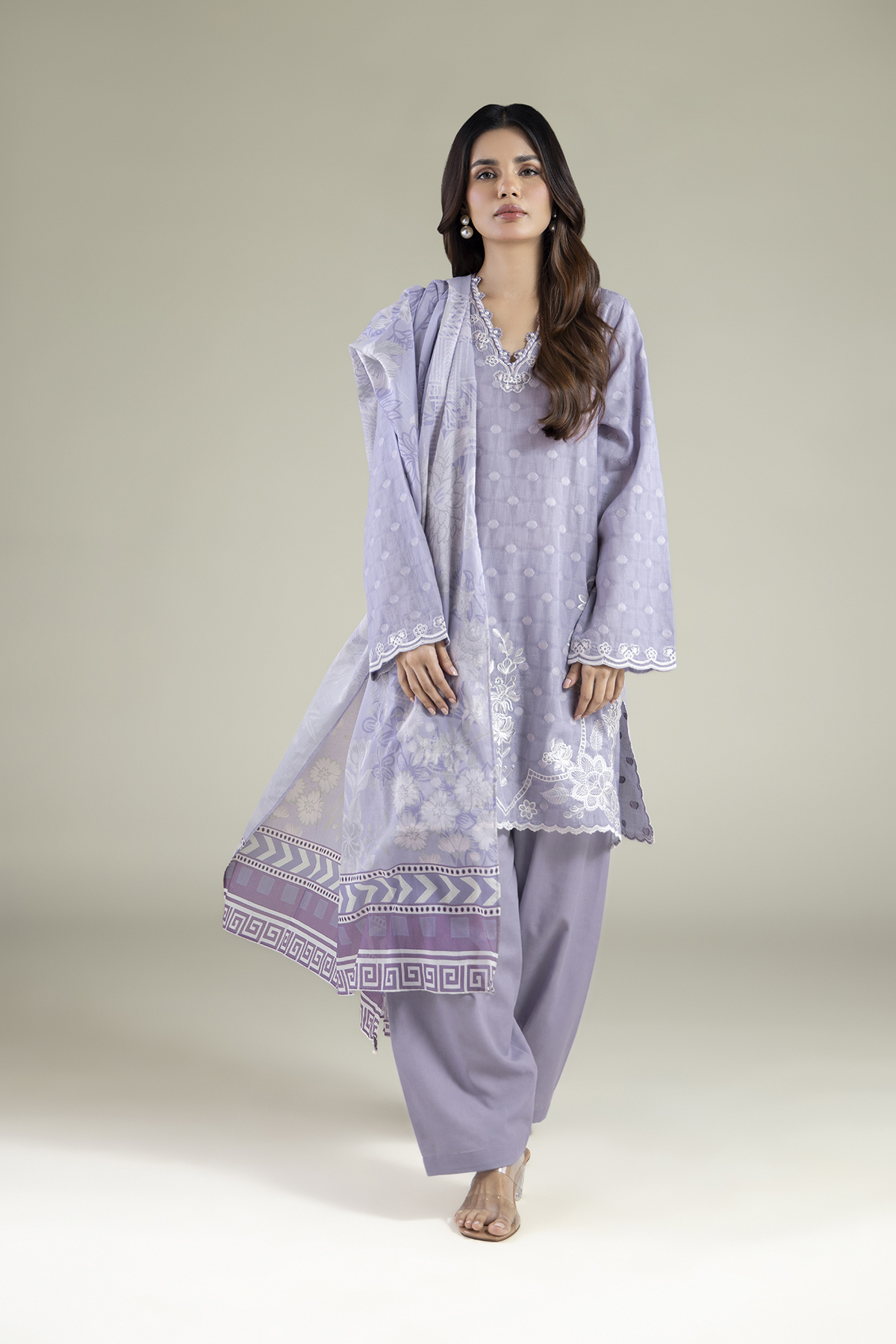 Embroidered Broshia Fabrics 3 Piece - A22-26-214FH1-VG