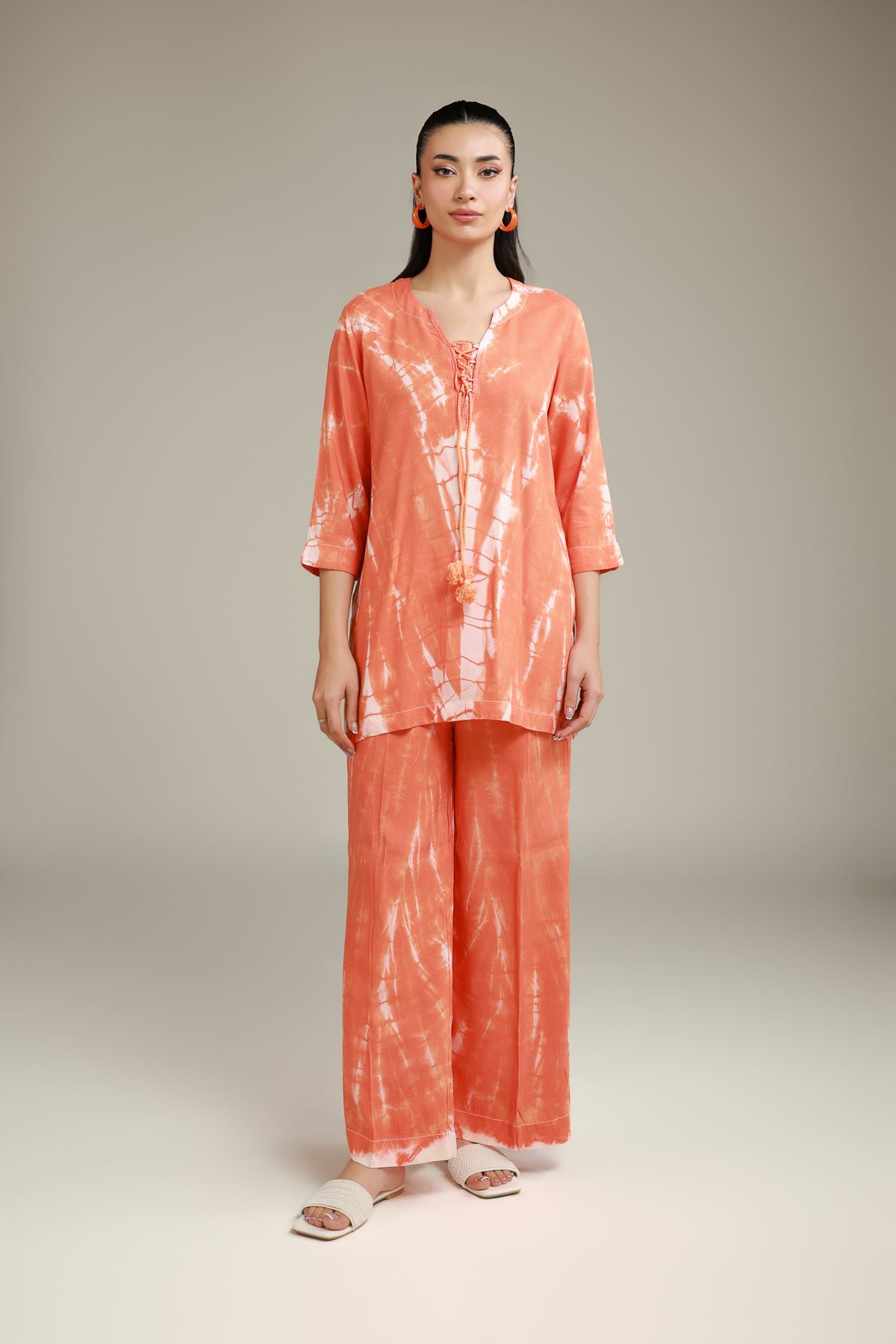 Printed Raw Silk Printed Co-ord Set - T-A112-26-103EF2-VG