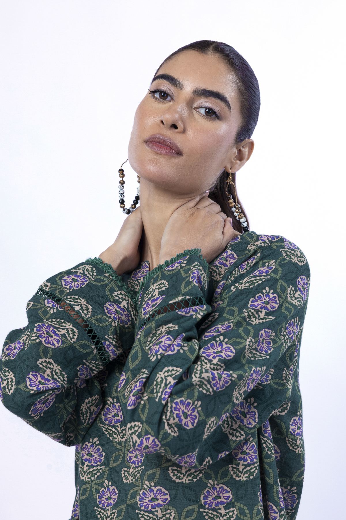 Printed Khaddar Tailored 2 Piece | Top and Bottom - KN31AST-VG