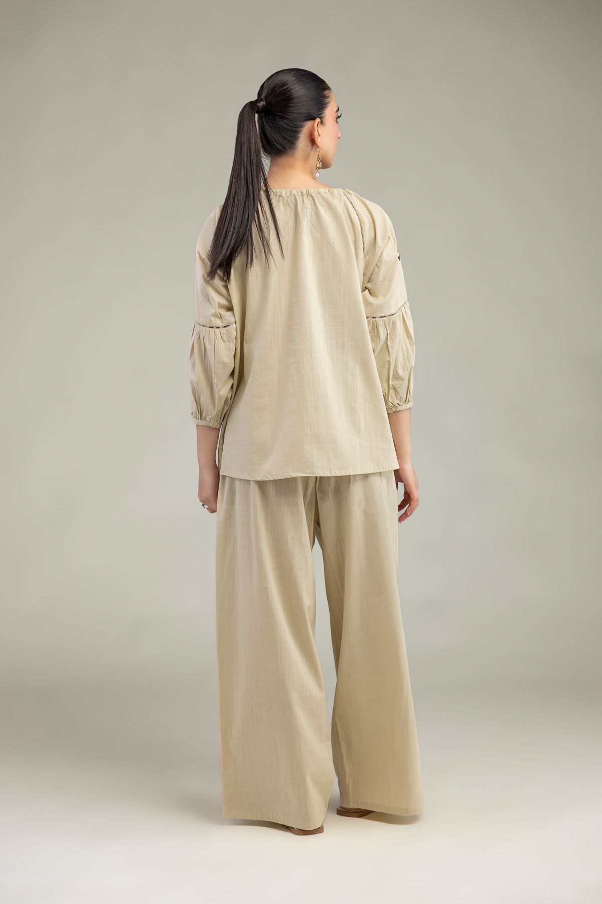 Embroidered Textured Cotton Floral Cotton Blouse - 6-26-204-A-D2-VG