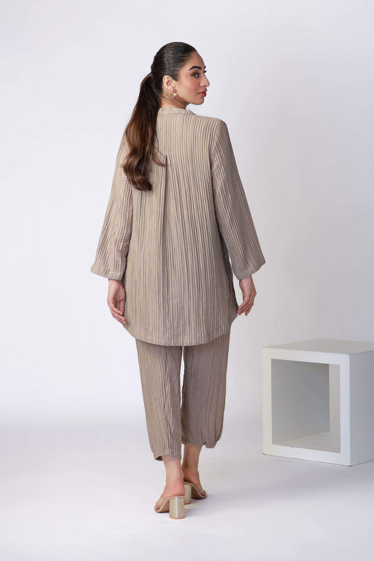 Dyed Ripple Crinkle Kurta - DDNN08AC-VG