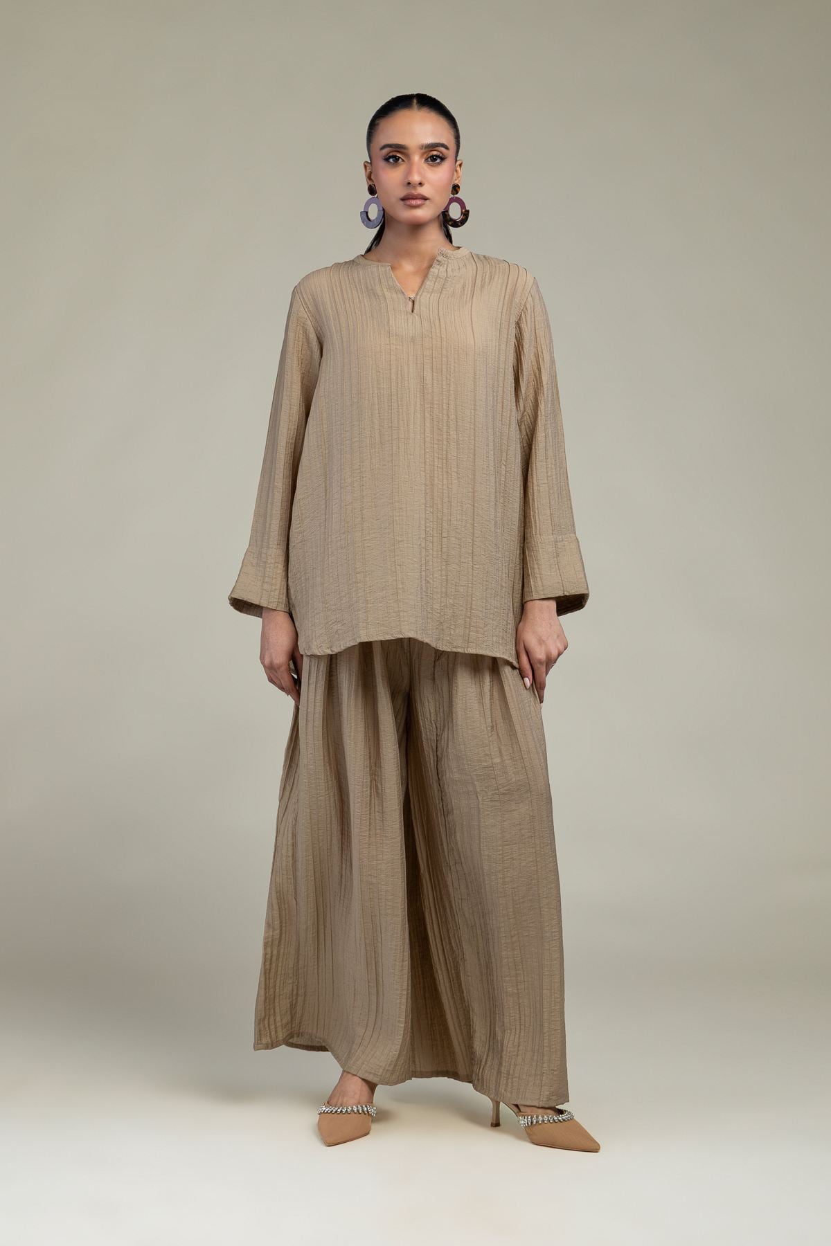 Dyed Blended Crinkle Tunic - 2-26-202-A-D-VG