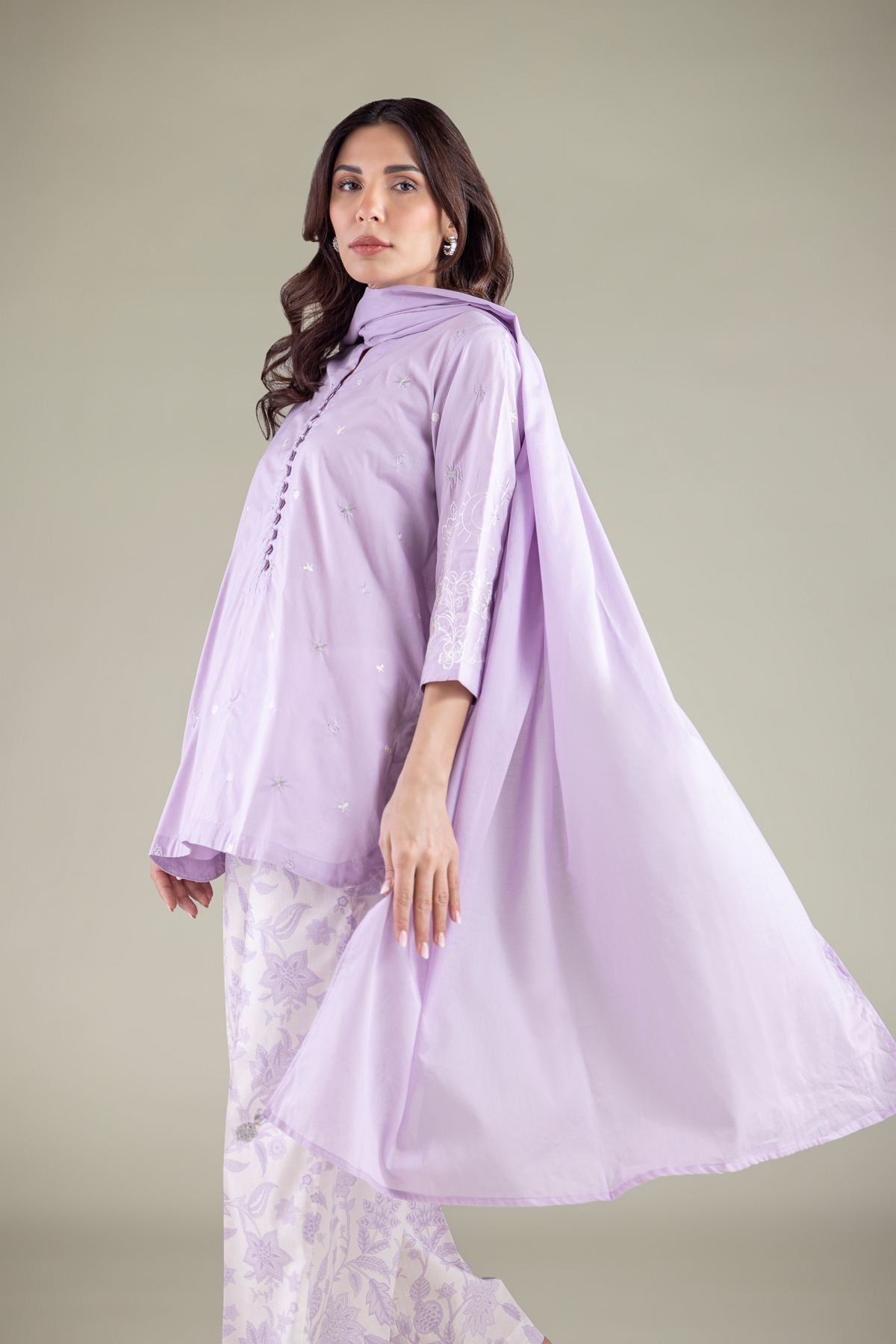 Embroidered Lawn Dupatta - 1-26-127-A-B-VG