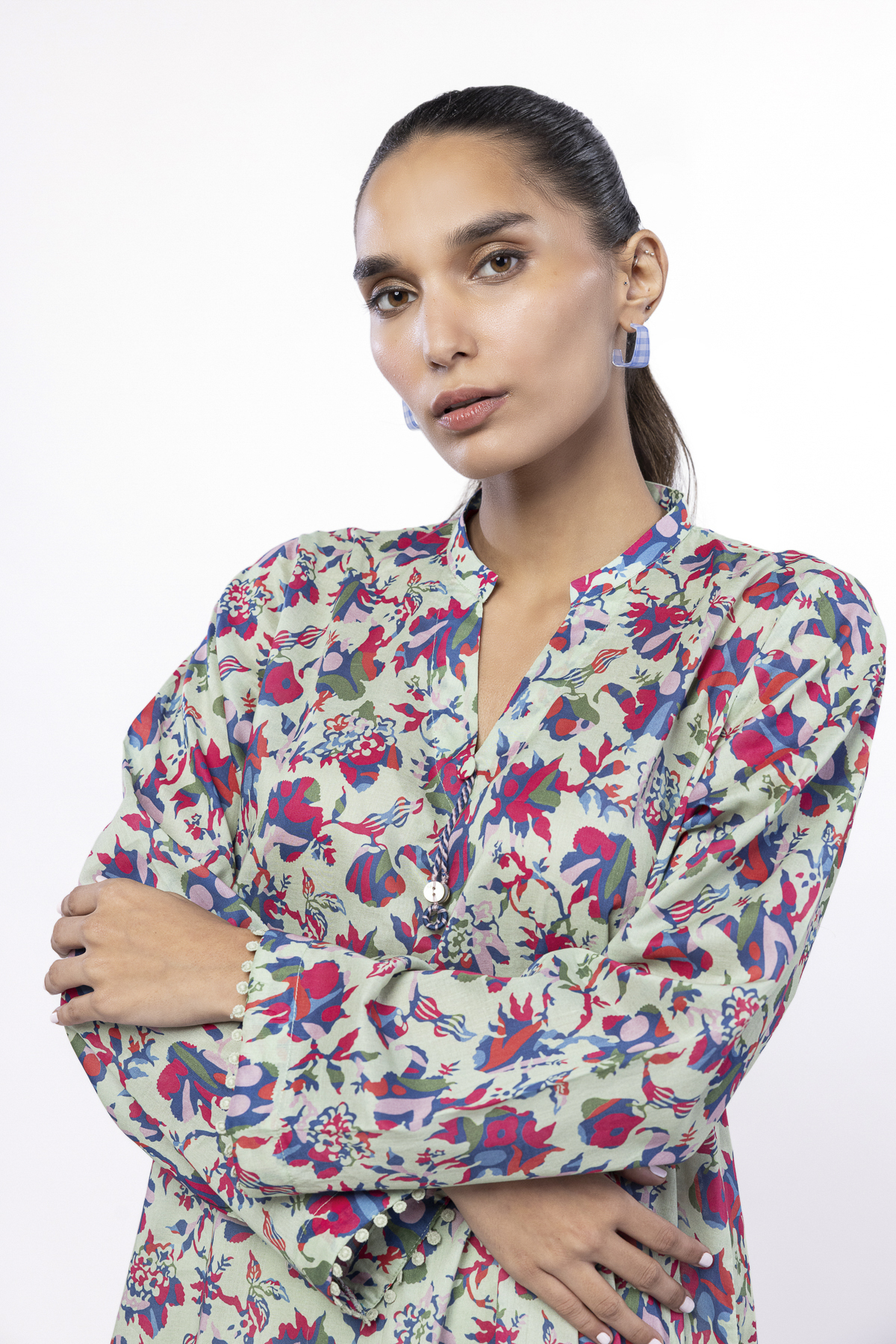 Printed Lawn Fabrics 2 Piece | Top and Bottom - A33-26-106FG-VG