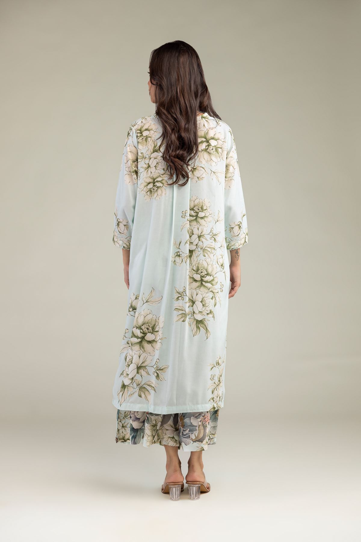 Printed Viscose Long Floral Kurta - 1-26-246-B-I1-VG