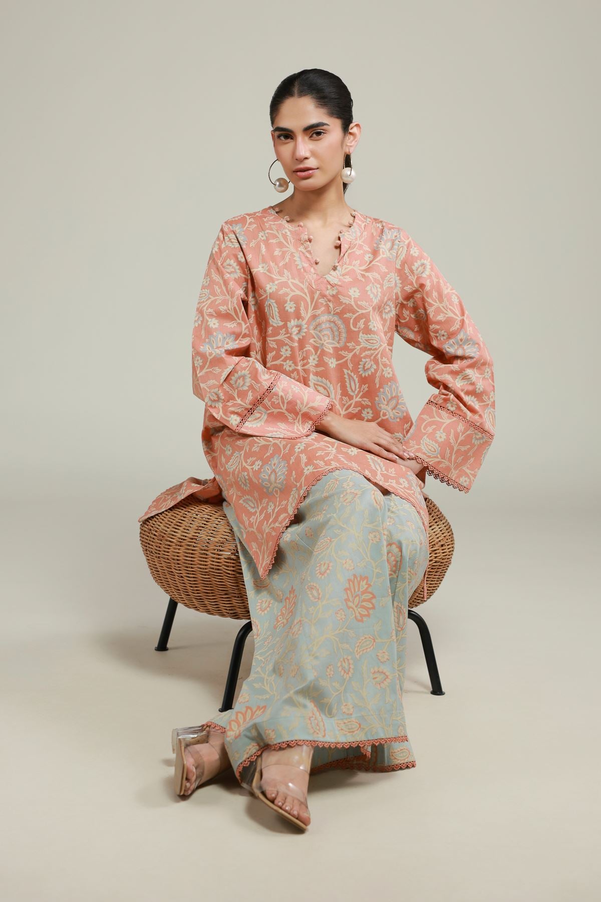 Printed Lawn Tailored 2 Piece | Top and Bottom - 1-26-122-A-A-VG
