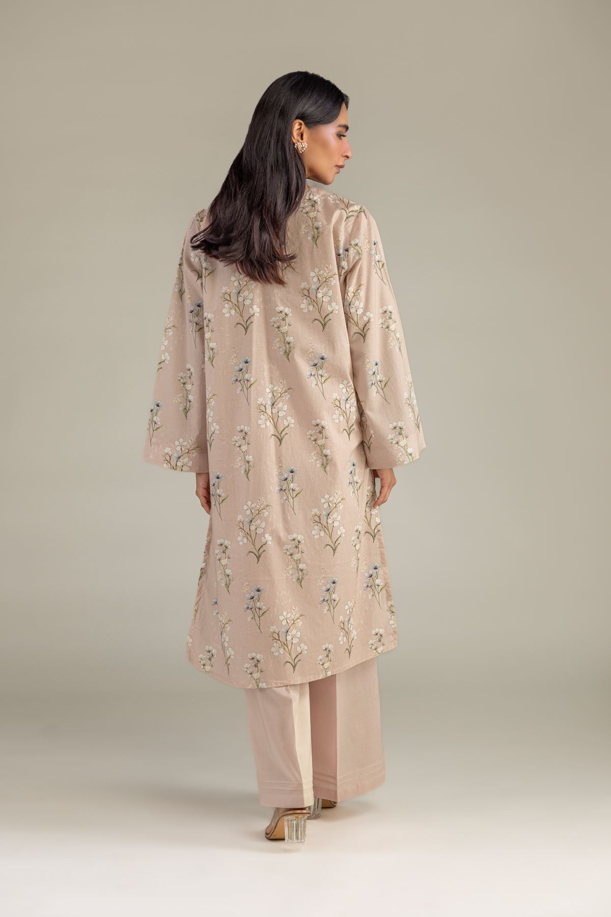 Printed Cambric Long Cambric Kurta - 1-26-322-B-A1-VG