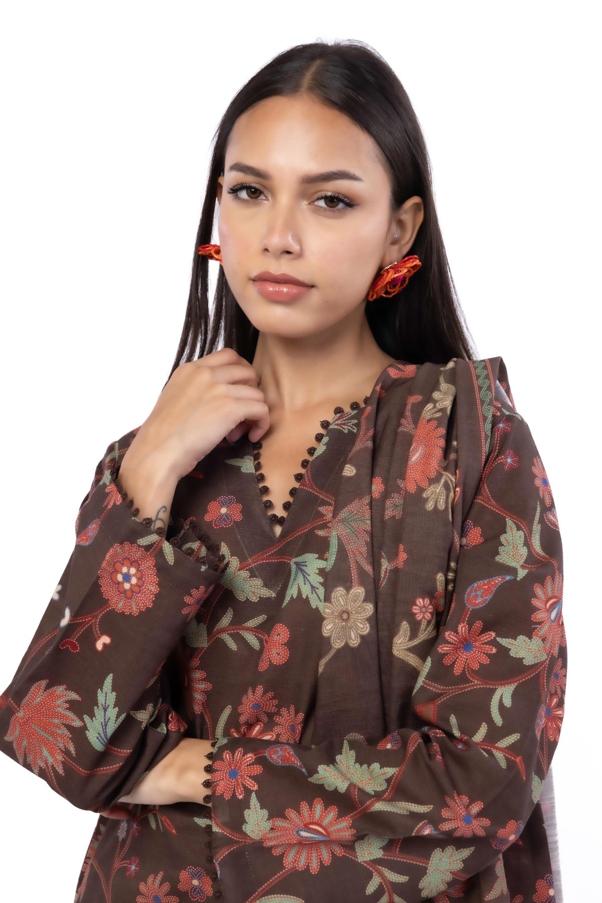 Printed Khaddar Tailored 3 Piece - 25-10-10S1-01TB-VG