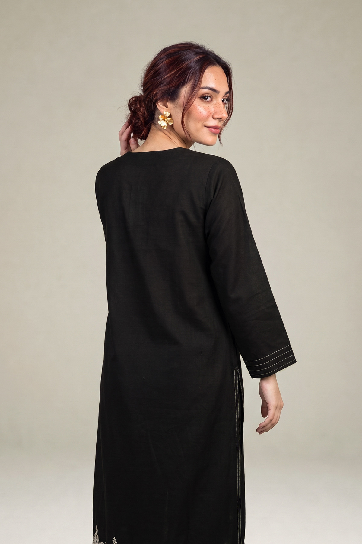 Embroidered Light Khaddar Fabrics 2 Piece | Top and Bottom - 2-26-308-A-G1-VG