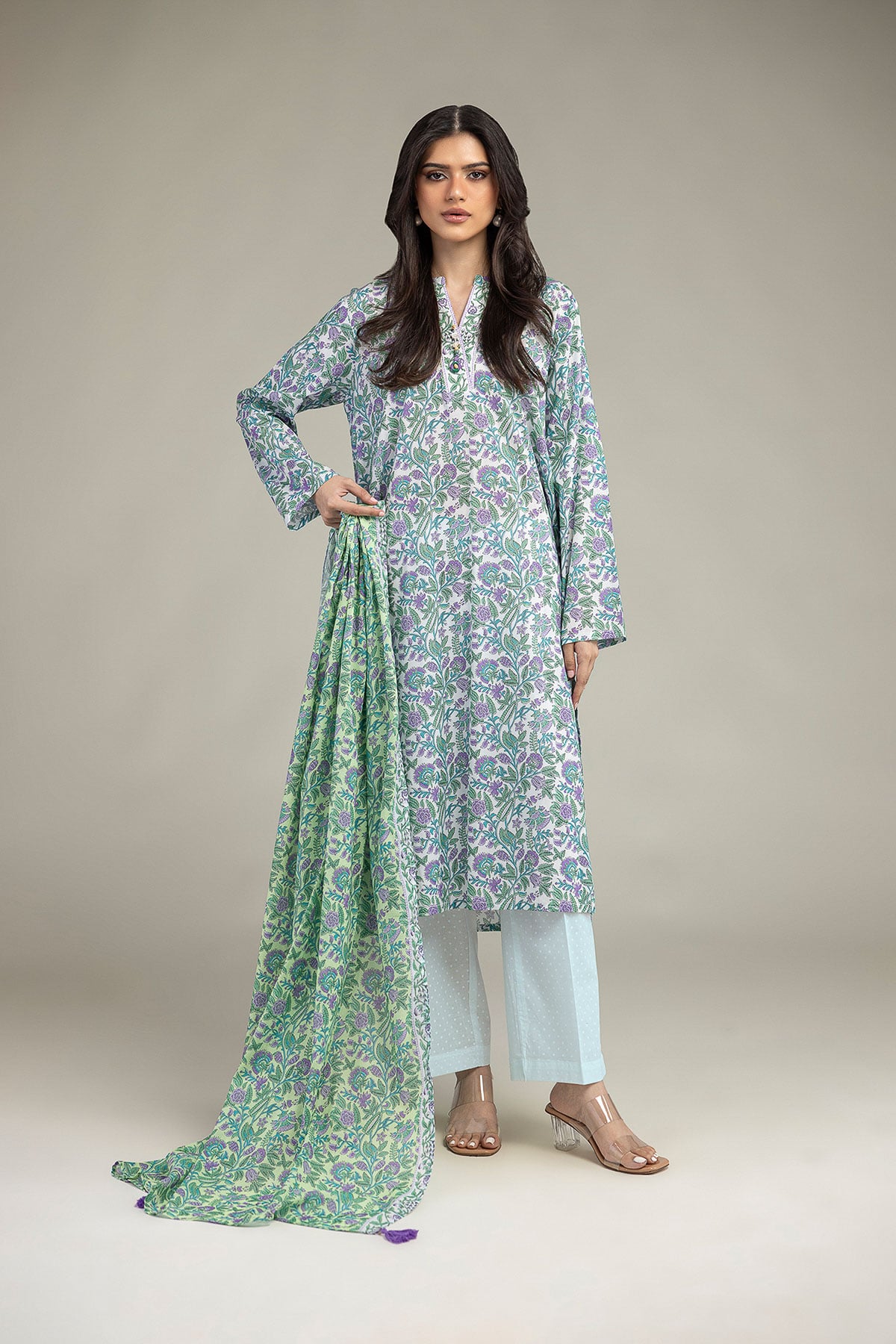 Printed Lawn Fabrics 3 Piece - 2-26-308-A-G1-VG