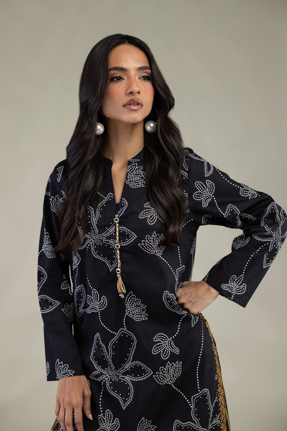 Embroidered Cambric Fabrics 2 Piece | Top and Bottom - 1-26-102-A-F-VG