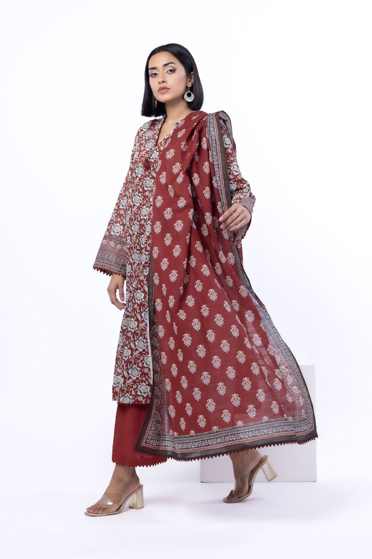 Printed Light Khaddar Tailored 3 Piece - CV08BST-VG