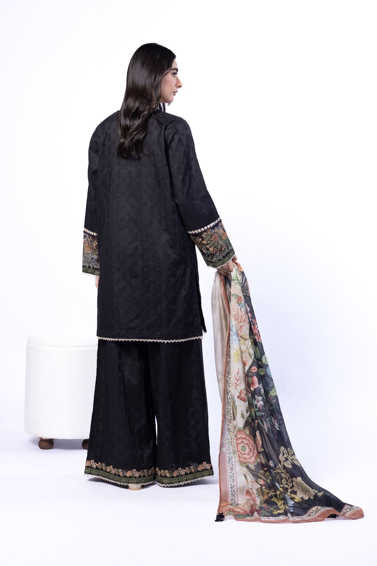 Embroidered Broshia Fabrics 3 Piece - A22-26-107FH-VG
