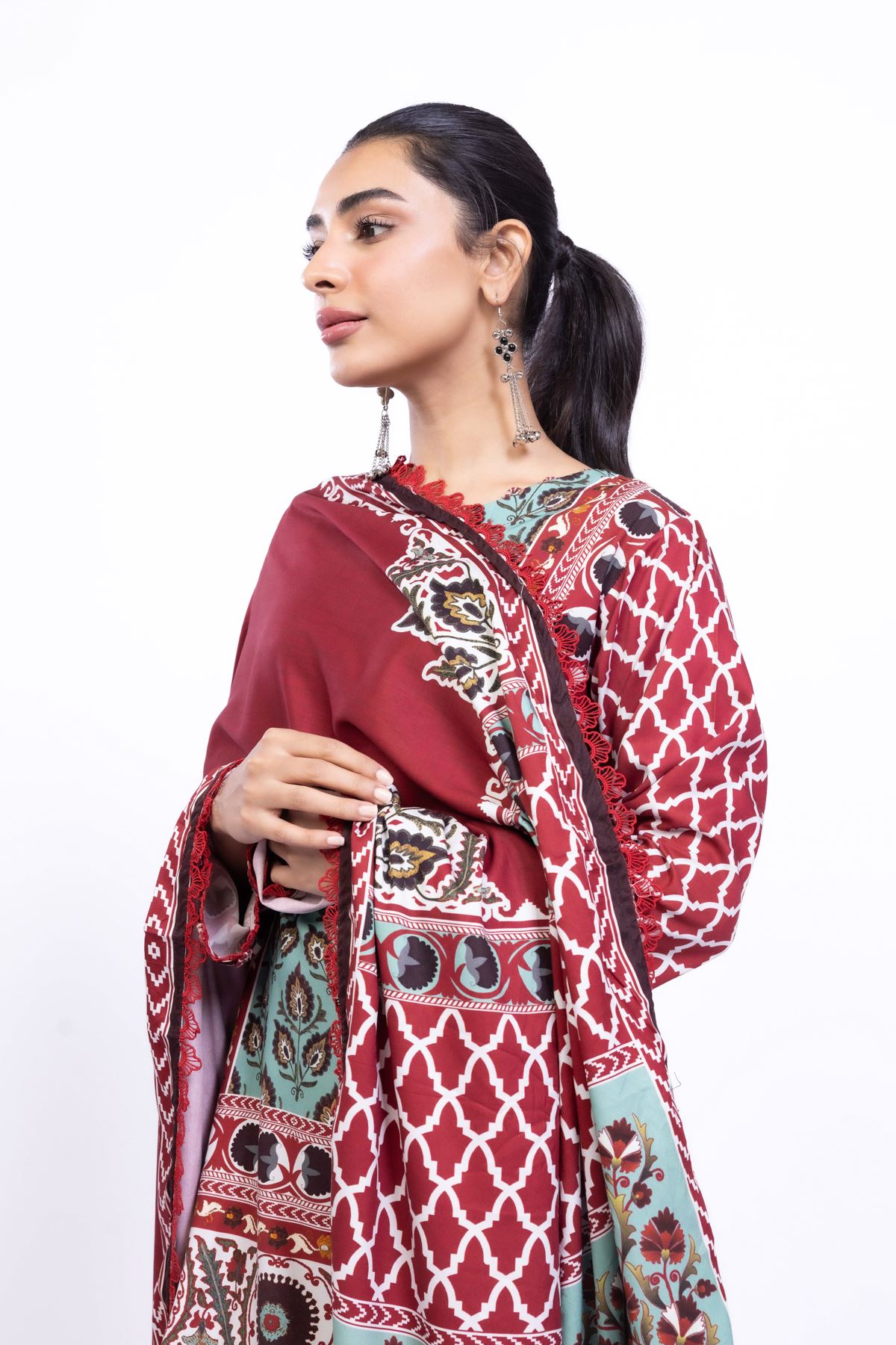 Printed Marina Dupatta - 25-08-8E6-08BA-VG