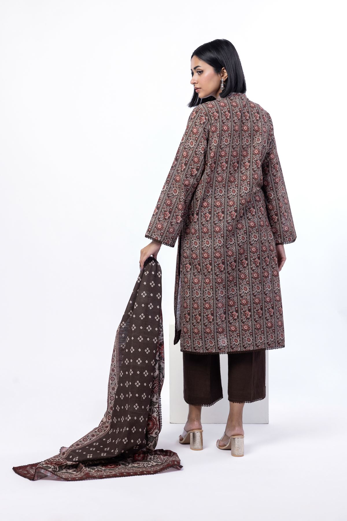 Printed Light Khaddar Fabrics 3 Piece - KW38A-VG