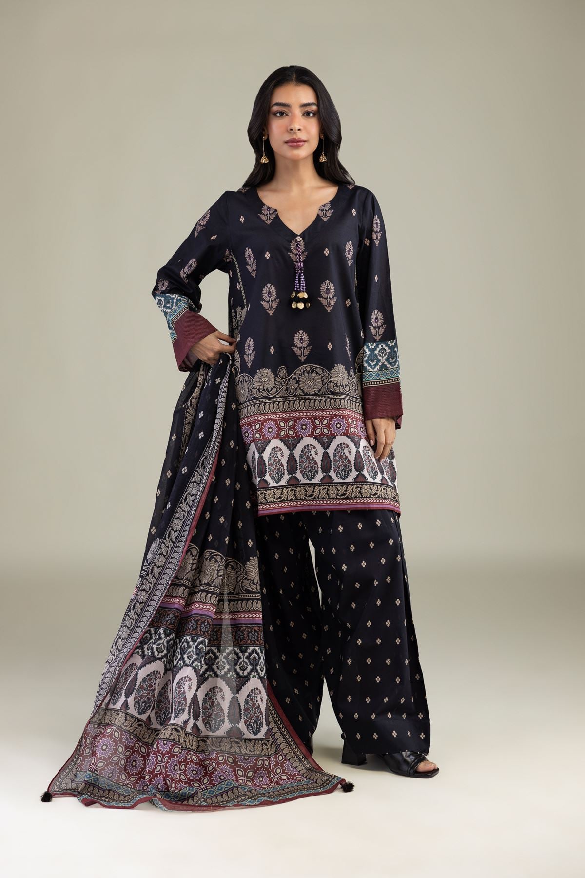 Printed Cambric Fabrics 3 Piece - A22-26-214FH1-VG