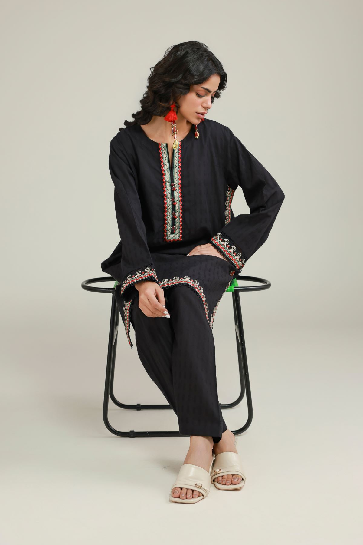 Embroidered Dobby Fabrics 2 Piece | Top and Bottom - A112-26-108EC2-VG