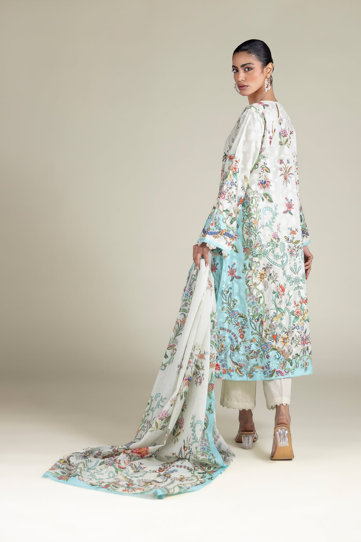 Embroidered Broshia Fabrics 3 Piece - T-A33-26-207FD1-VG