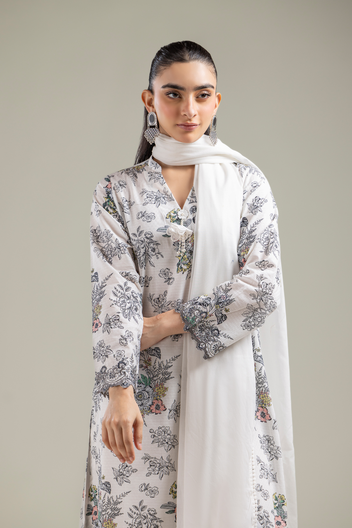 Embroidered Lawn Lawn Floral Dupatta - 1-26-142-A-A-VG