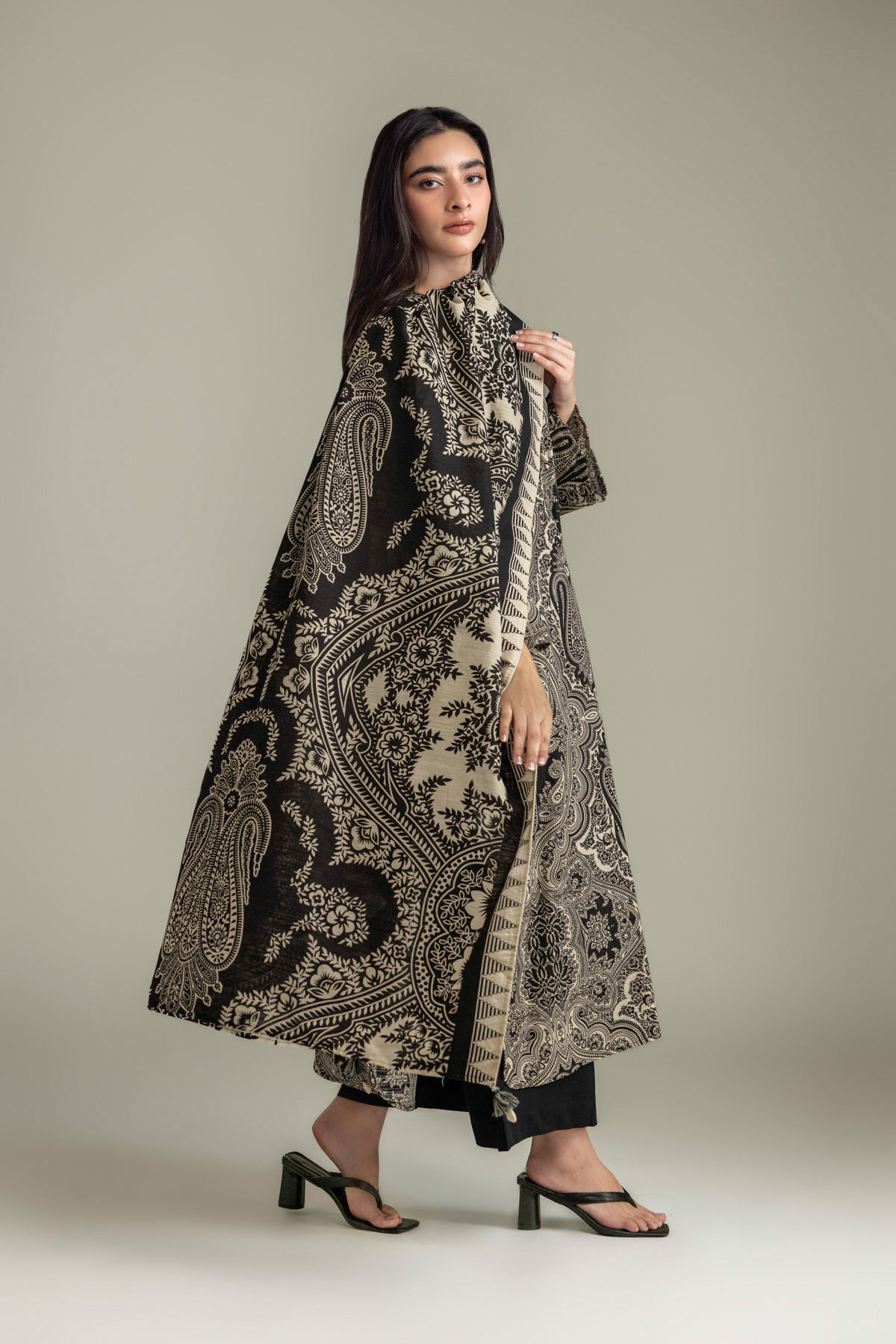 Printed Light Khaddar 3 Piece Tailored - 2-26-308-A-G1-VG