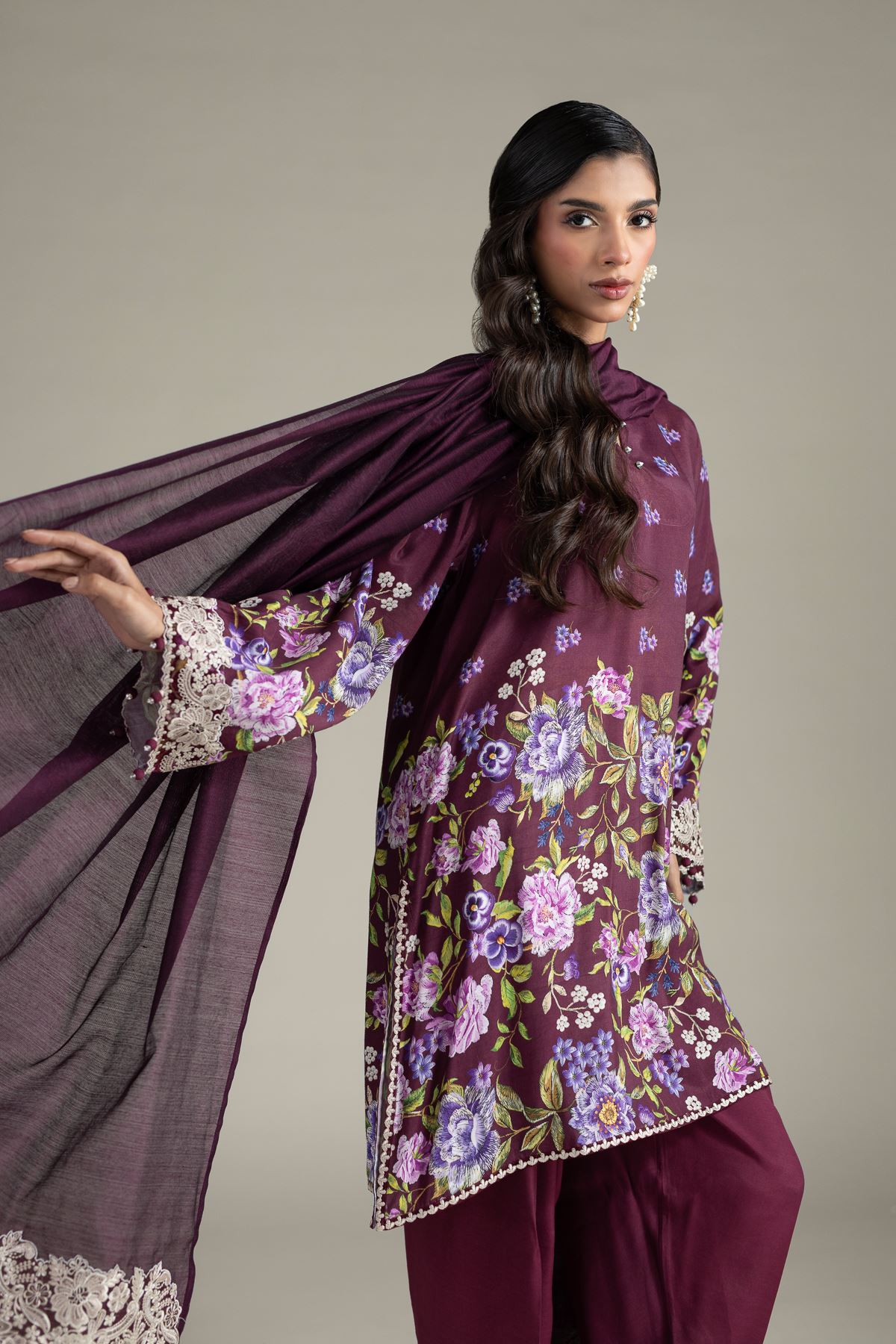 Embroidered Raw Silk Silk 2-Piece Tailored - 1-26-250-B-H1-VG