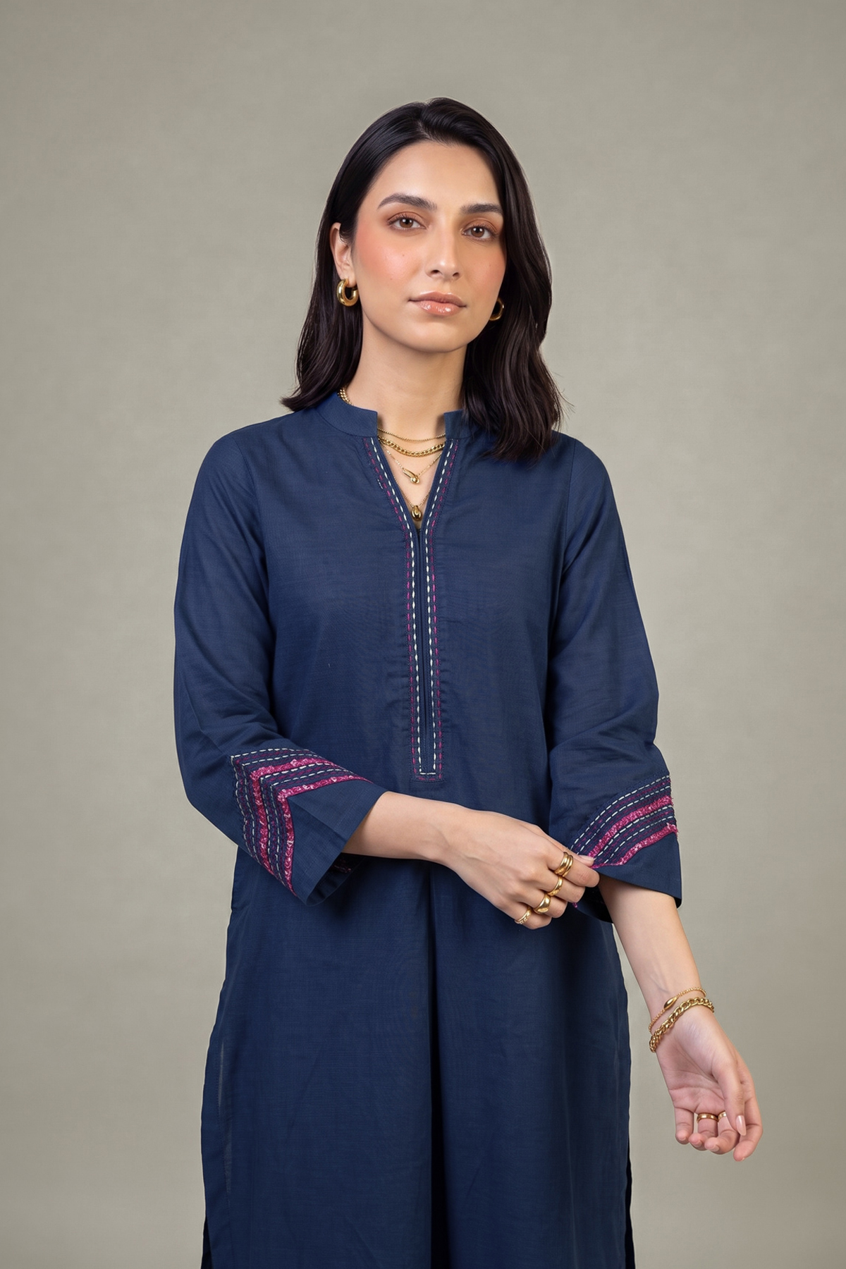 Embroidered Light Khaddar Tailored 2 Piece - 2-26-202-A-D-VG