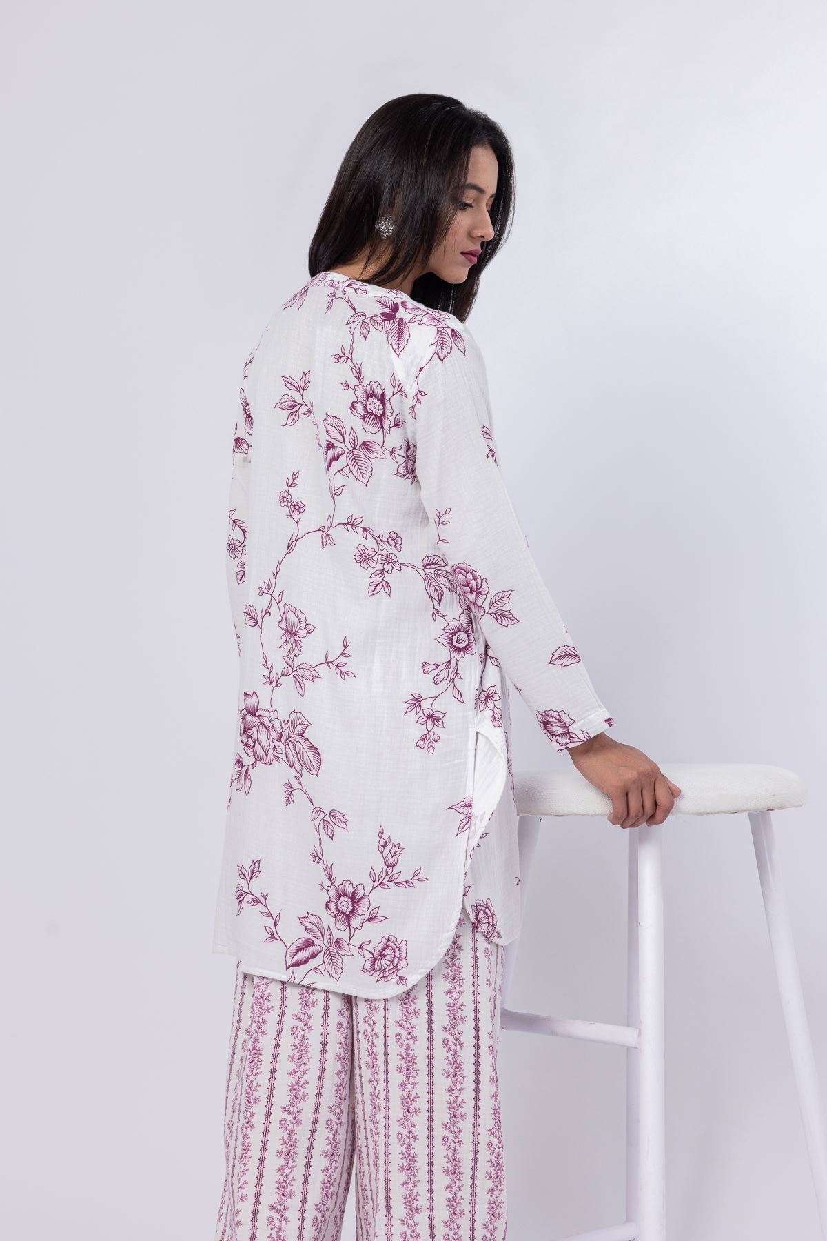 Printed Cheese Cloth Kurta - 25-04EX20-02BA-VG