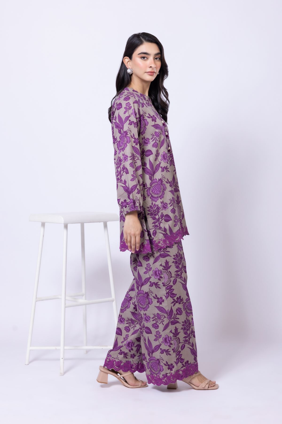 Embroidered Heavy Textured Cotton Kurta - 25-09-12E2-03TB-VG