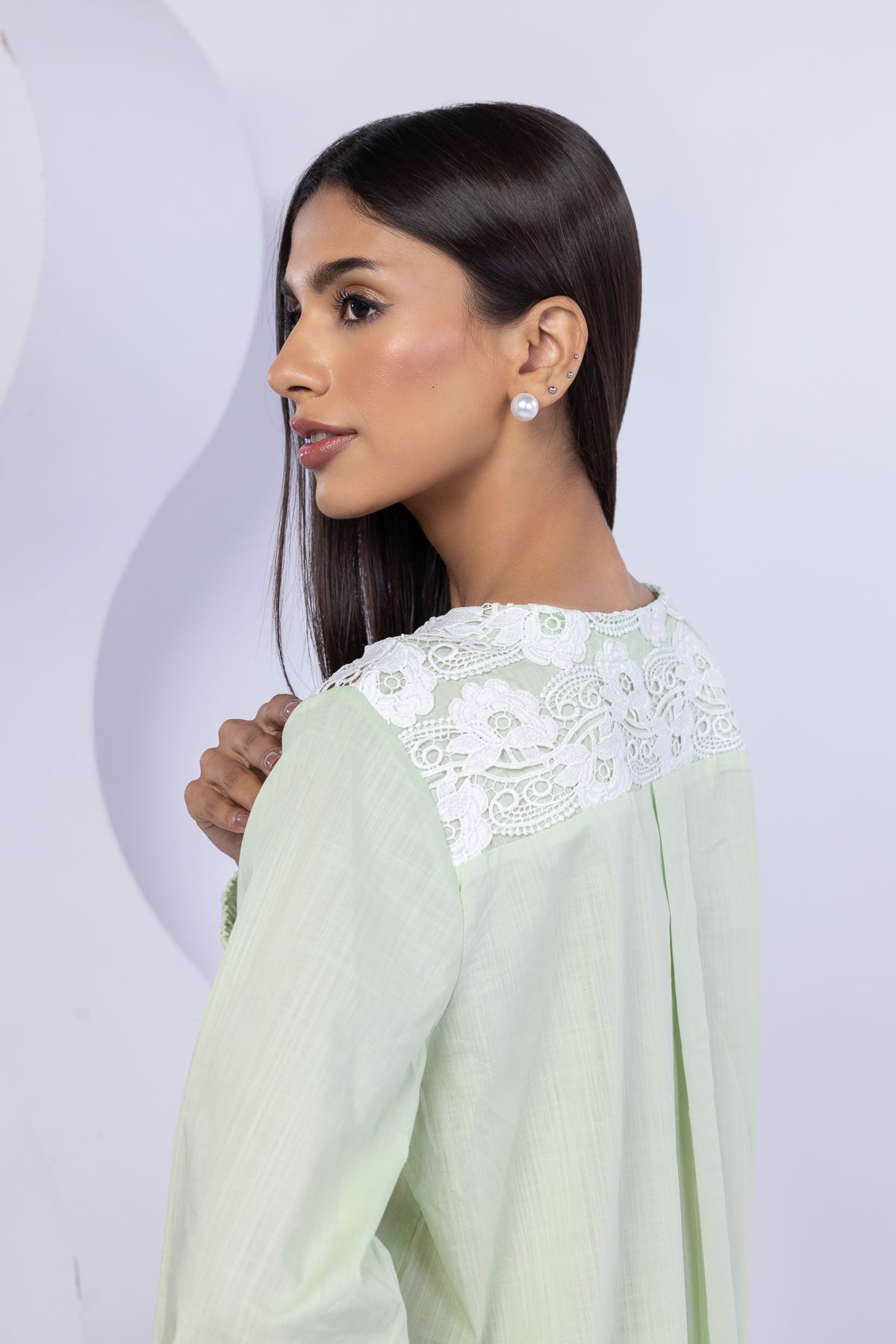 Embroidered Crosshatch Poplin Kurta - 25-10-11E12-03TB-VG
