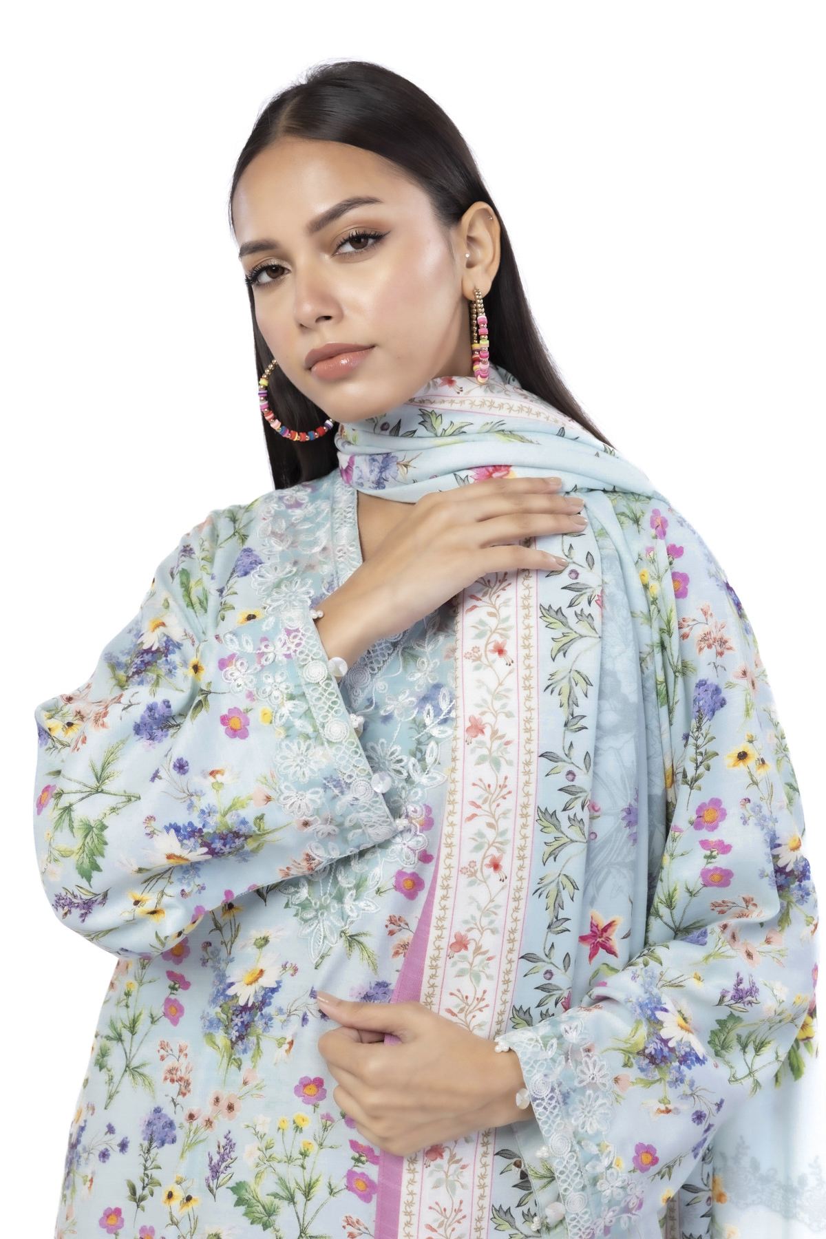 Embroidered Blended Khaddar Tailored 3 Piece - LKN92AST-VG