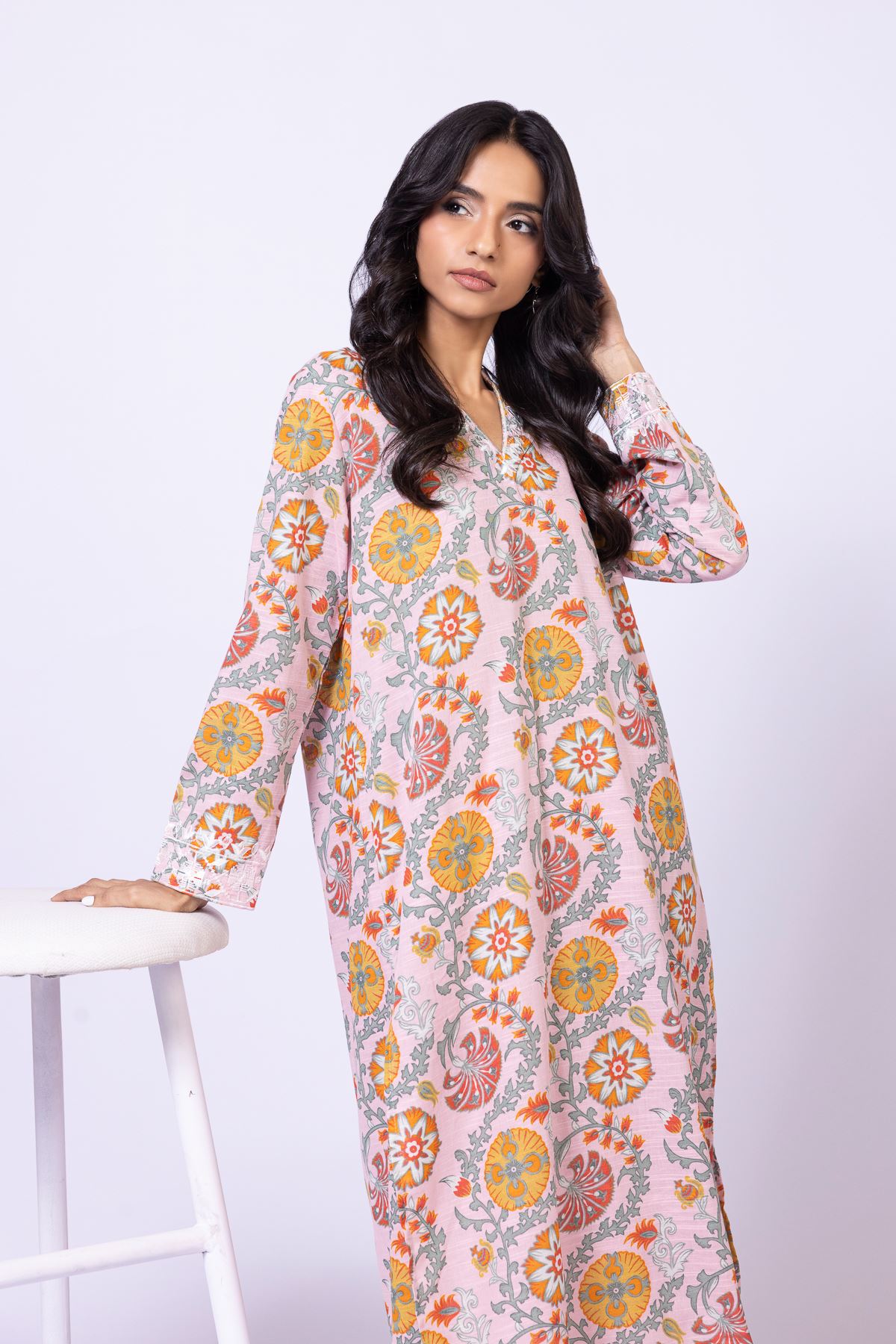 Embroidered Khaddar Kurta - OTD4-EX28-04TA-VG