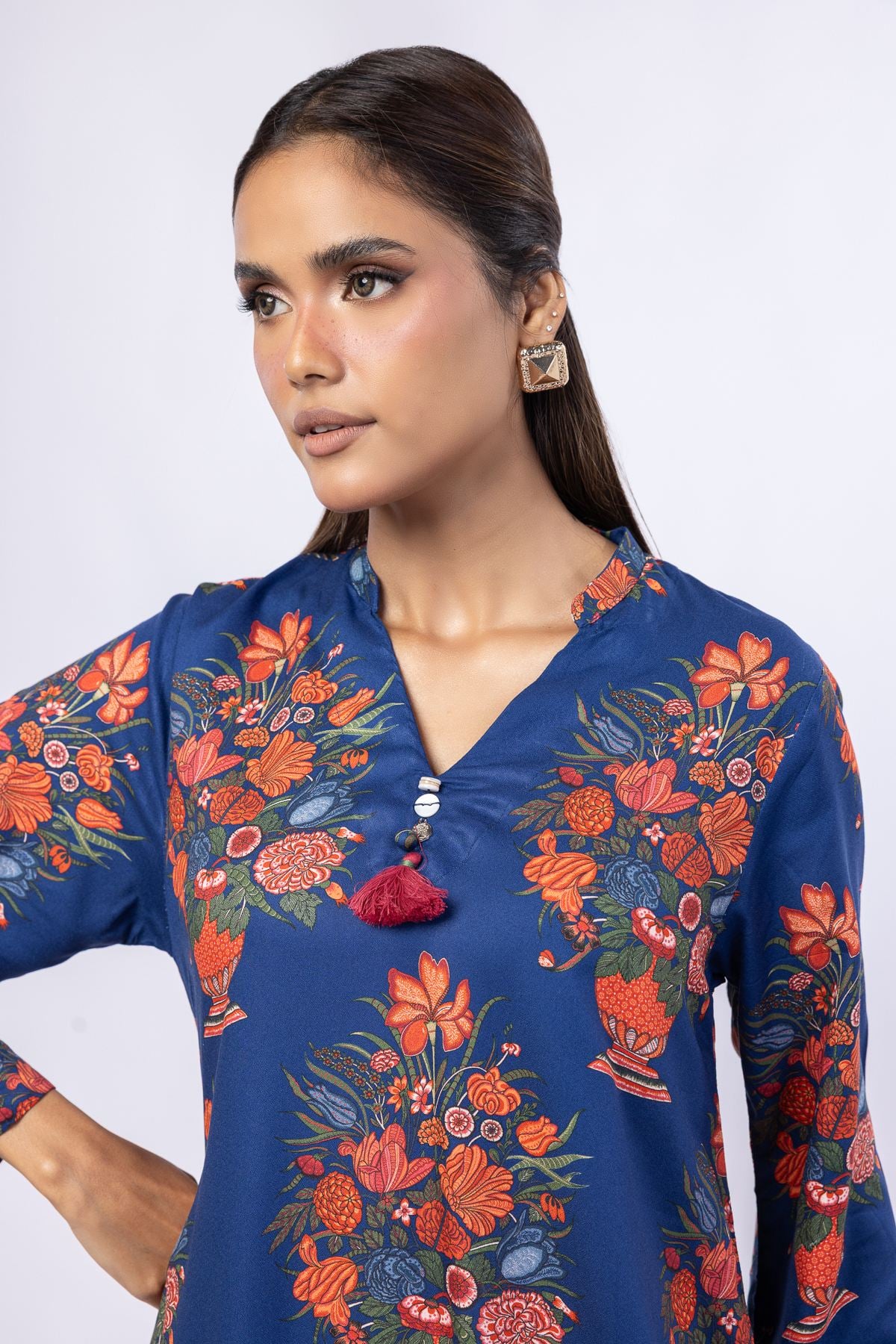 Printed Viscose Crepe Kurta - 25-09-9S1-01TA-VG