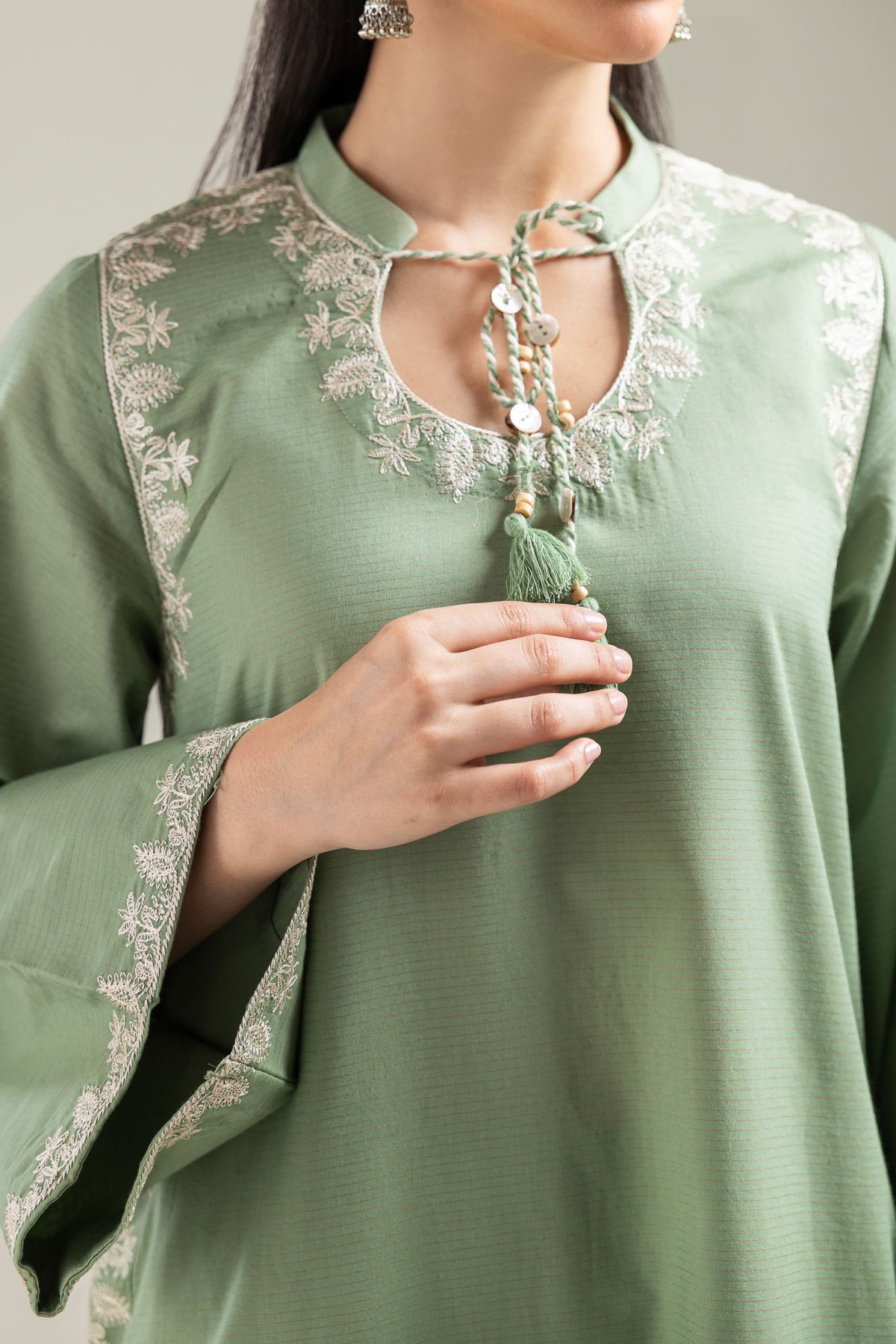 Embroidered Mesuri Floral Embroidered Kurta - 1-26-142-A-F-VG