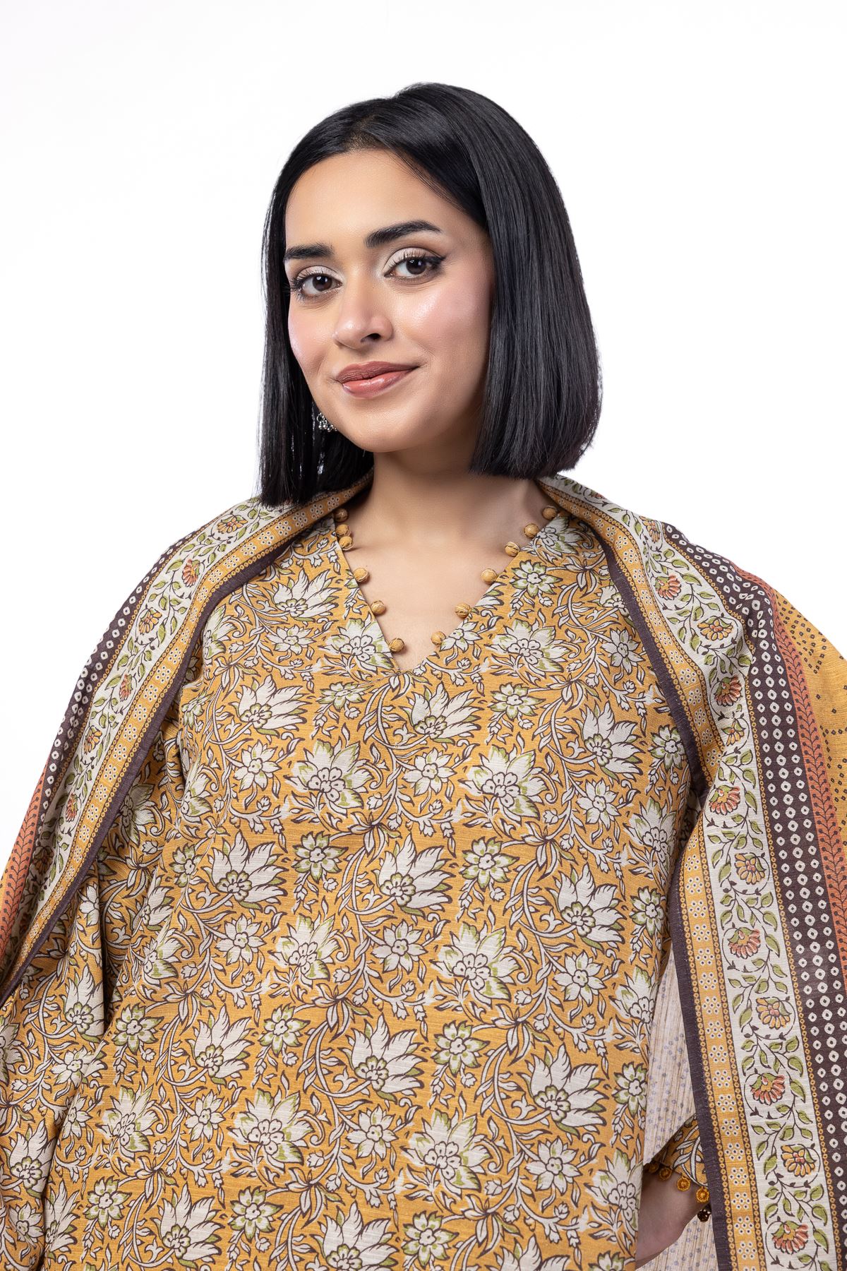 Printed Light Khaddar Fabrics 3 Piece - LKW21A-VG