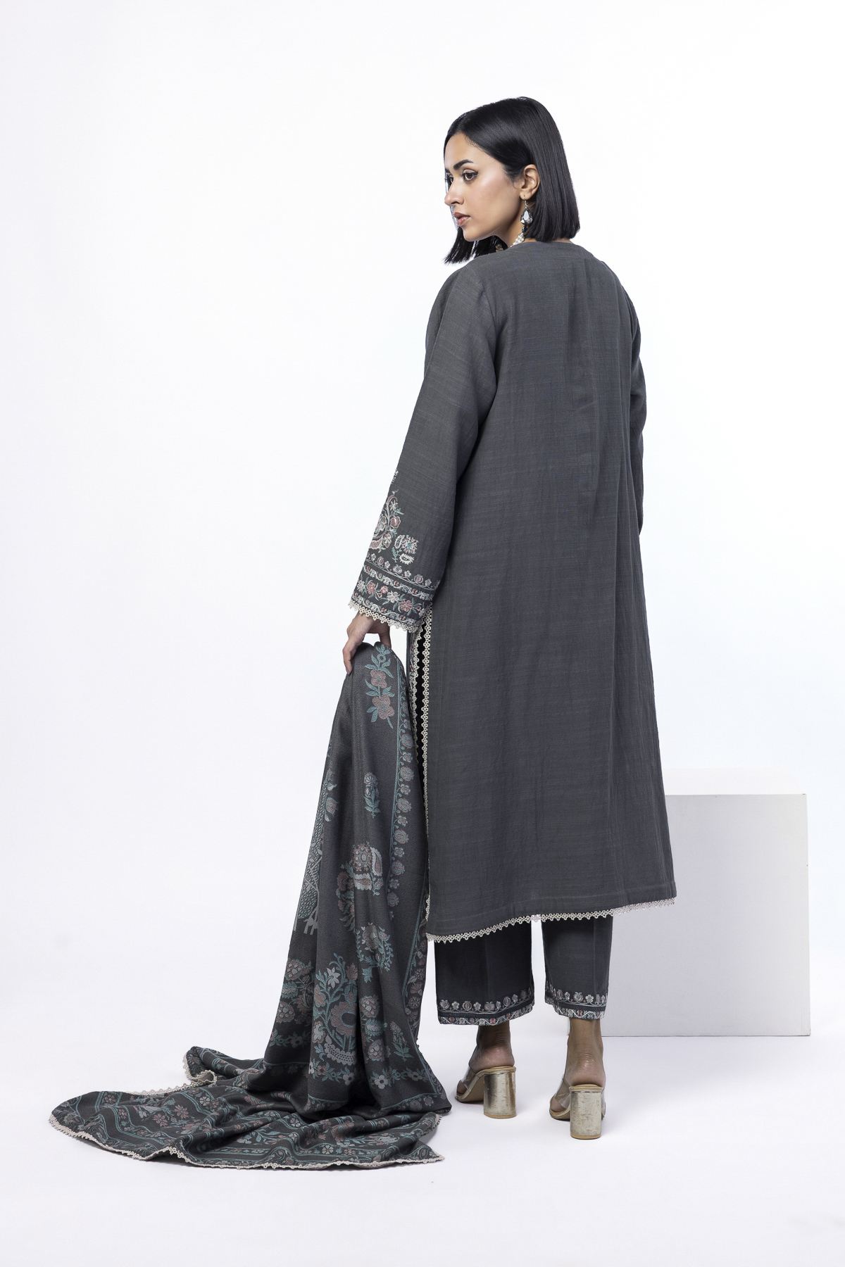 Embroidered Khaddar Tailored 3 Piece - LKN99AST-VG