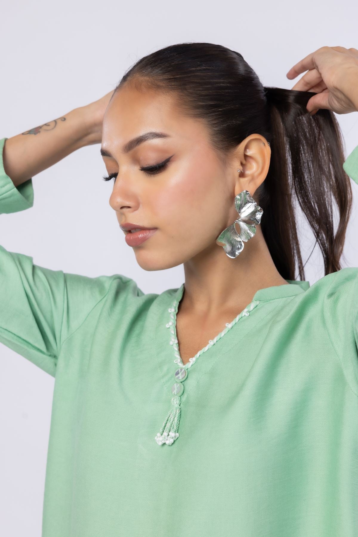 Dyed Cotton Vortex Wrinkle Kurta - 25-09-10E1-09TB-VG