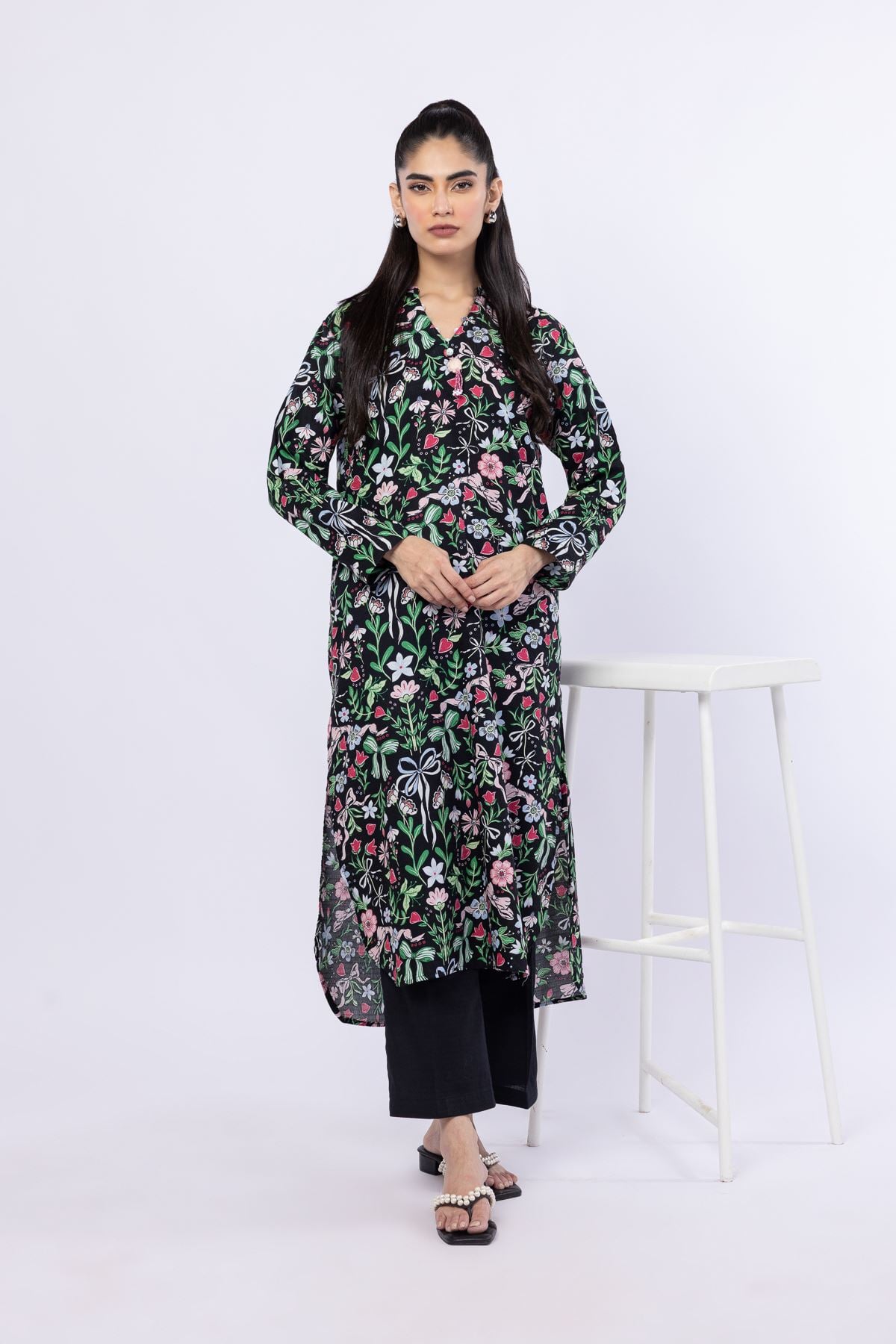 Printed Cotton Dobby Kurta - 25-07-7E1-08BA-VG