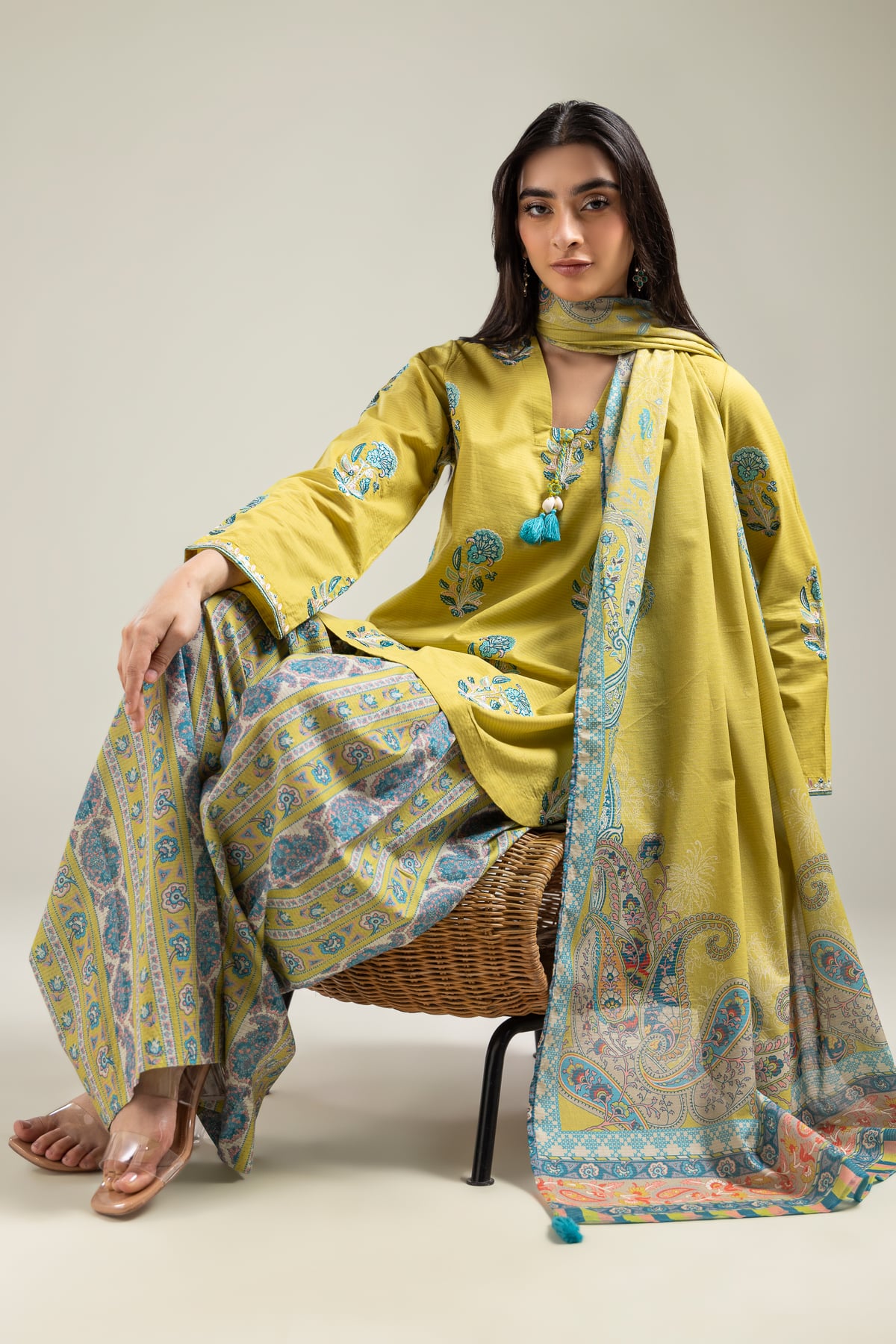 Embroidered Mesuri Short Floral Kurta - T-A22-26-122FI1-VG