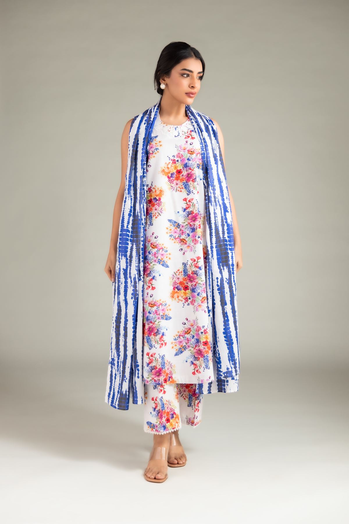 Printed Textured Lawn Dupatta - 1-26-130-A-D-VG