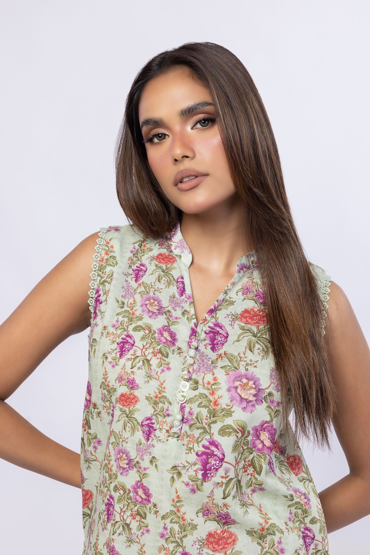 Printed Cotton Dobby Kurta - 25-04E48-07TA-VG