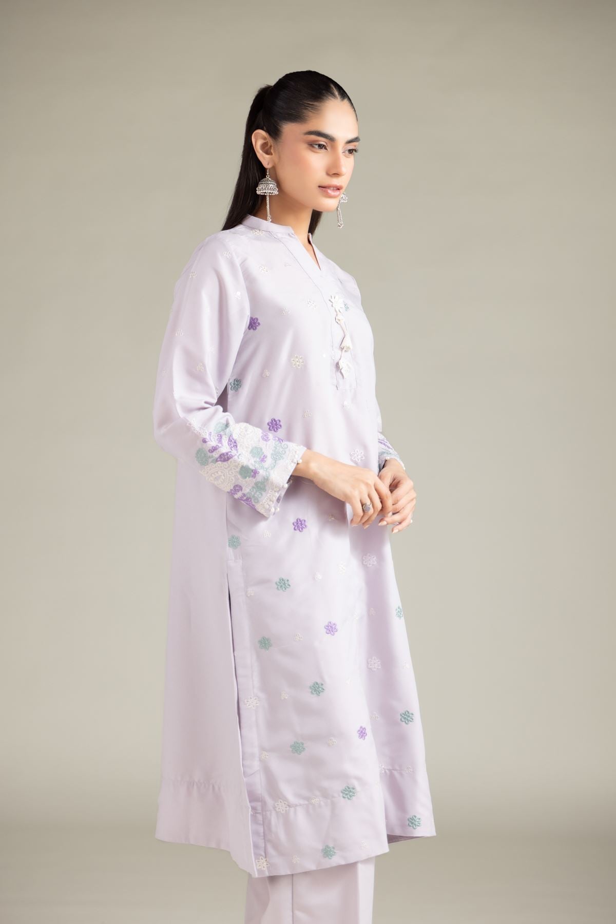 Embroidered Blended Cambric Kurta - 1-26-108-A-F-VG