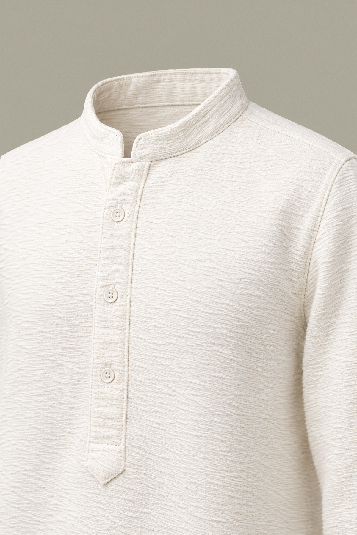 Dyed Textured Cotton Off-White Solid Sweatshirt - 2-26-308-A-G1-VG