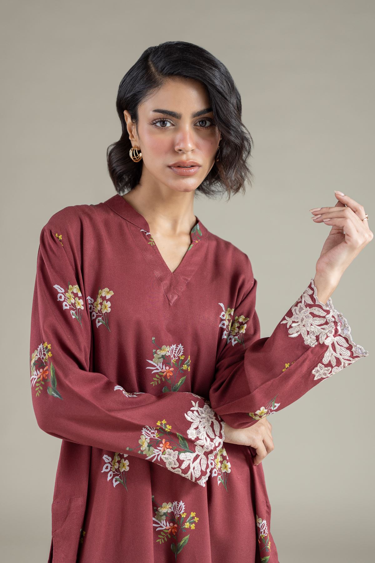 Embroidered Marina Kurta - 25-10-11E6-07TA-VG