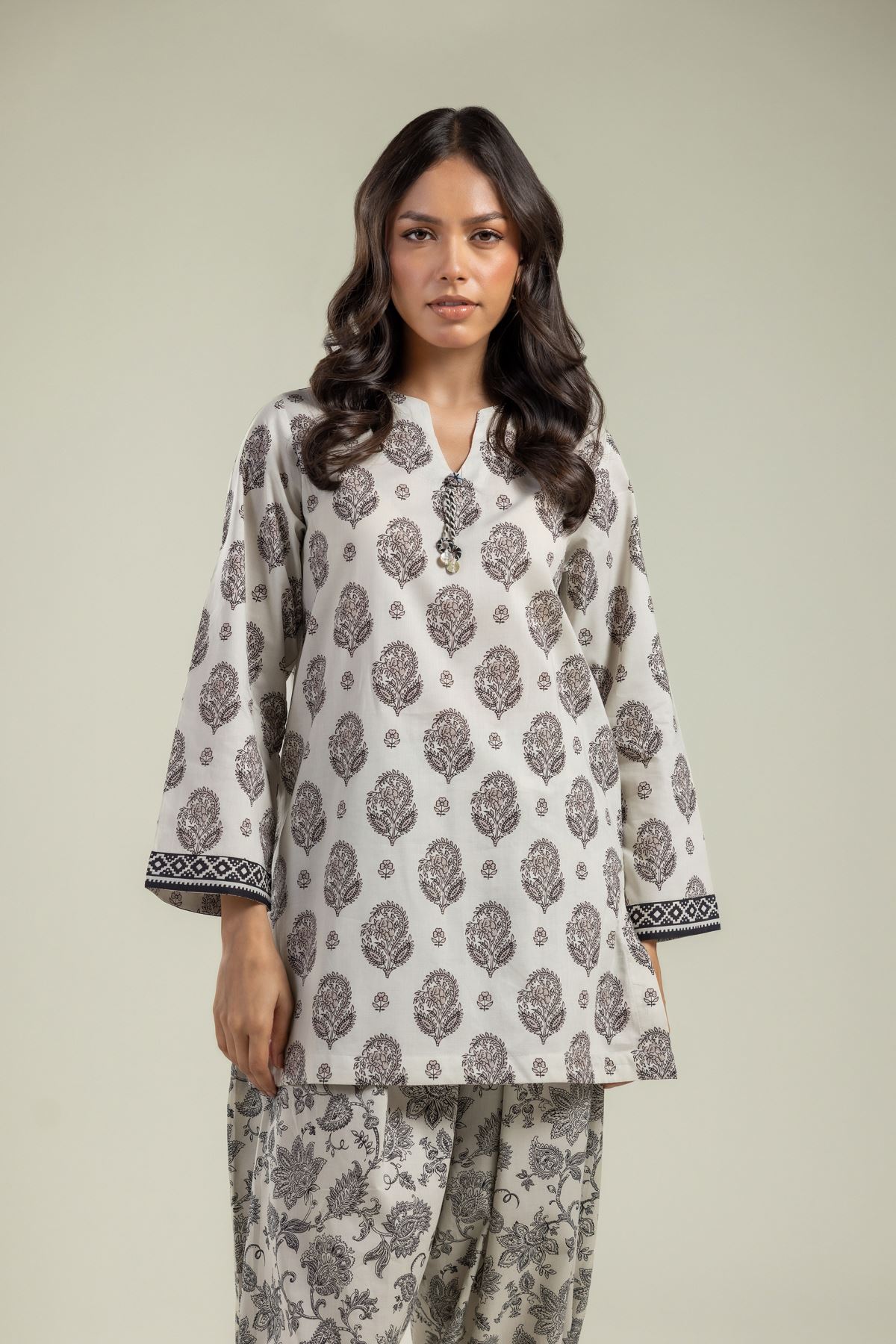 Printed Cambric Short Cambric Kurta - 1-26-208-A-E1-VG
