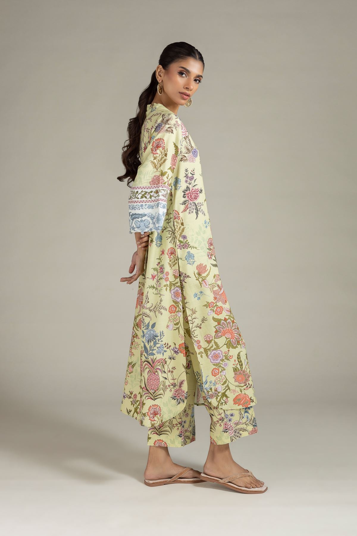 Printed Raw Silk Pants - 25-04EX19-08TA-VG