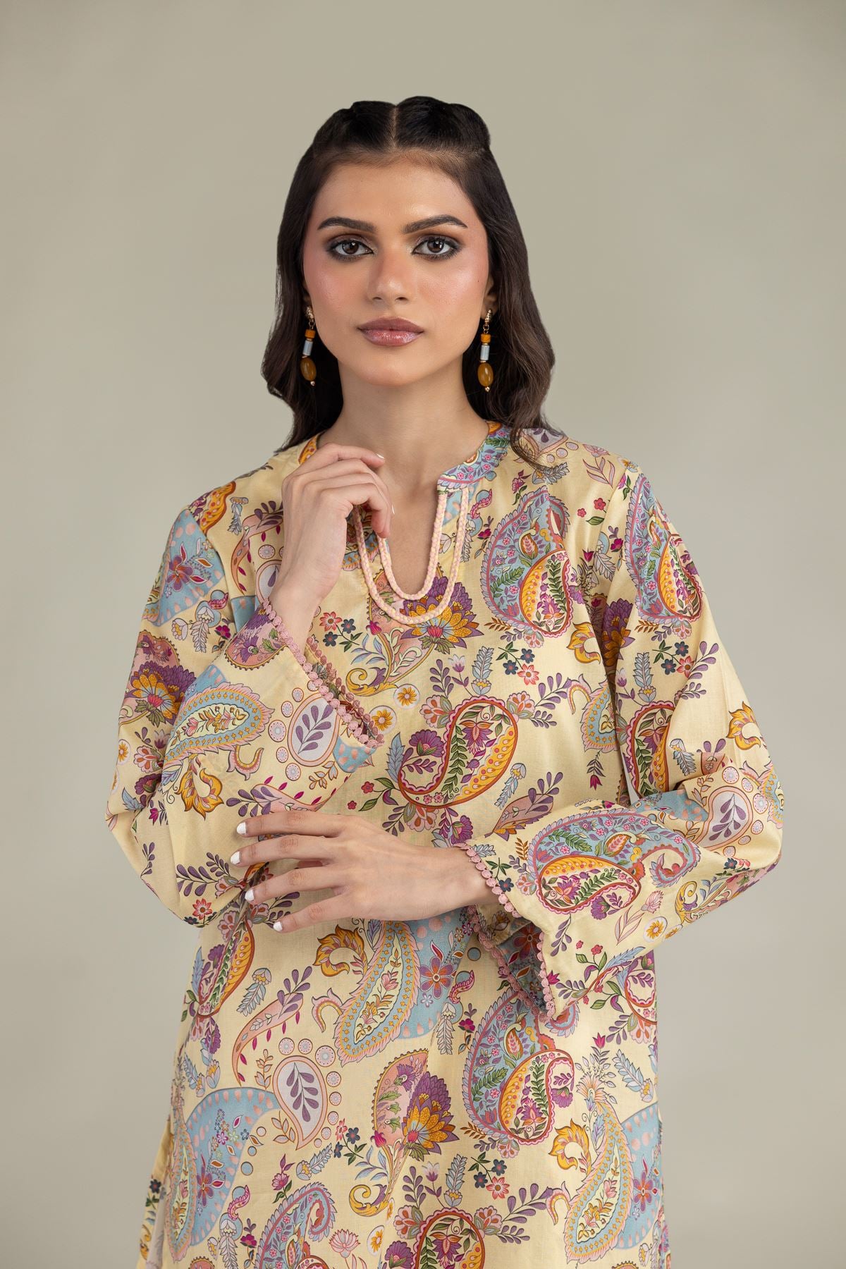 Printed Cambric Short Cambric Kurta - 1-26-224-B-J1-VG