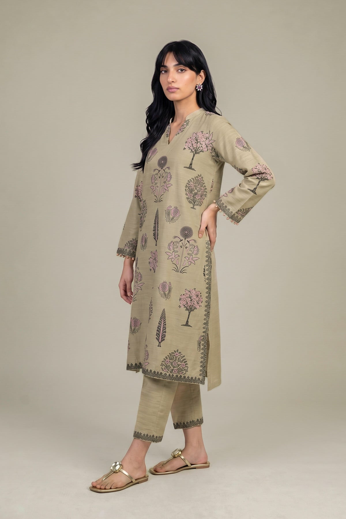 Printed Light Khaddar Light Khaddar kurta - 2-26-308-A-G1-VG